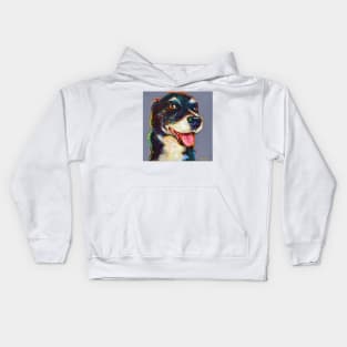 Smiling Australian Shepherd Mix Kids Hoodie